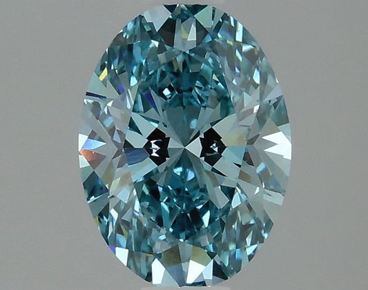 Lab-Grown Oval Diamond - 1.5 Carats, Fancy Vivid Blue Color, VS1 Clarity - Certified by IGI - Report Number: LG633423916