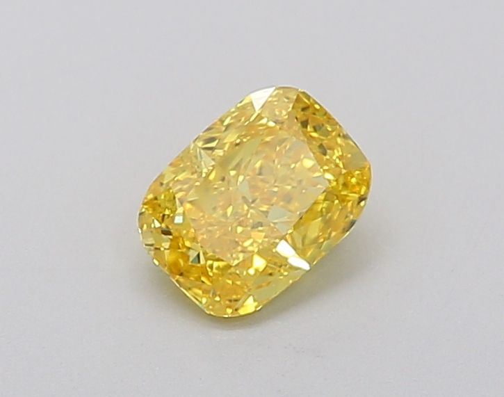 Lab-Grown Cushion Diamond - 0.63 Carats, Fancy Vivid Yellow Color, VS1 Clarity - Certified by IGI - Report Number: LG632471534
