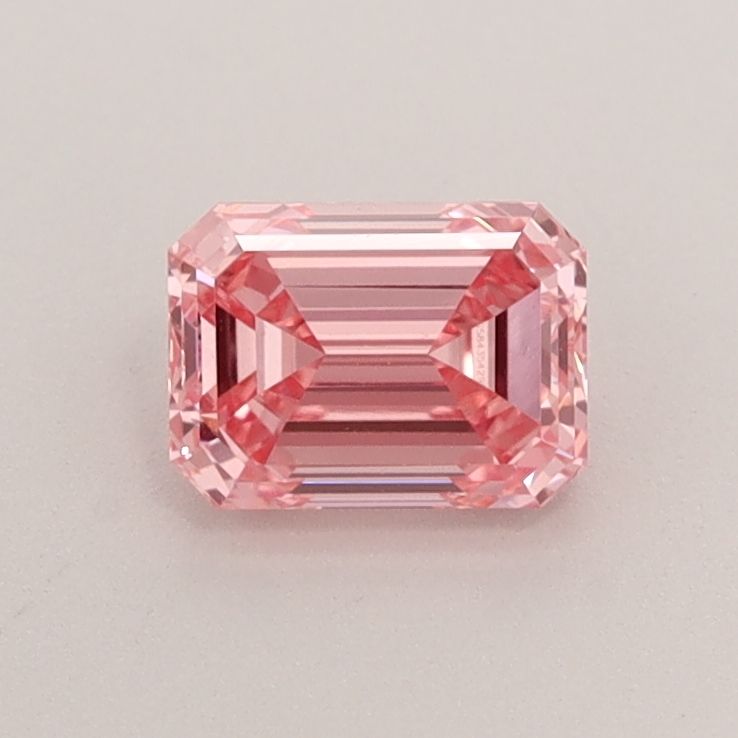 Lab-Grown Emerald Diamond - 0.62 Carats, Fancy Intense Pink Color, VVS2 Clarity - Certified by IGI - Report Number: LG584354295
