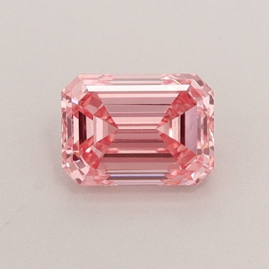 Lab-Grown Emerald Diamond - 0.62 Carats, Fancy Intense Pink Color, VVS2 Clarity - Certified by IGI - Report Number: LG584354295