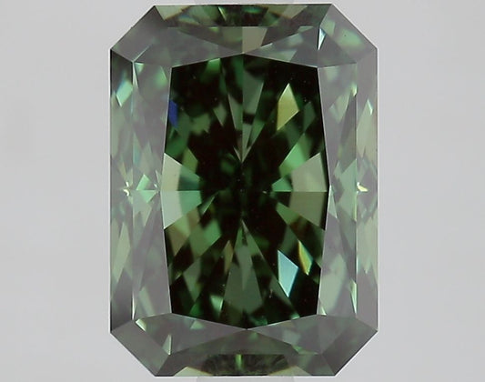 Lab-Grown Radiant Diamond - 2.05 Carats, Fancy Vivid Green Color, VVS2 Clarity - Certified by IGI - Report Number: LG667457095