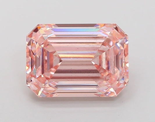 Lab-Grown Emerald Diamond - 6.08 Carats, Fancy Intense Pink Color, VS2 Clarity - Certified by IGI - Report Number: LG687504841
