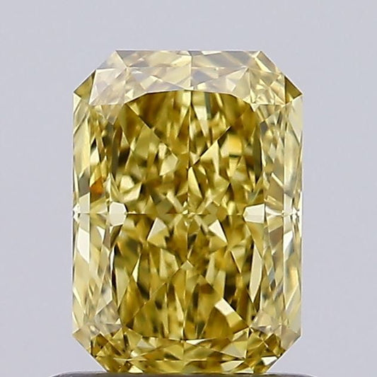 Lab-Grown Radiant Diamond - 0.9 Carats, Fancy Intense Yellow Color, VVS2 Clarity - Certified by IGI - Report Number: LG632447018
