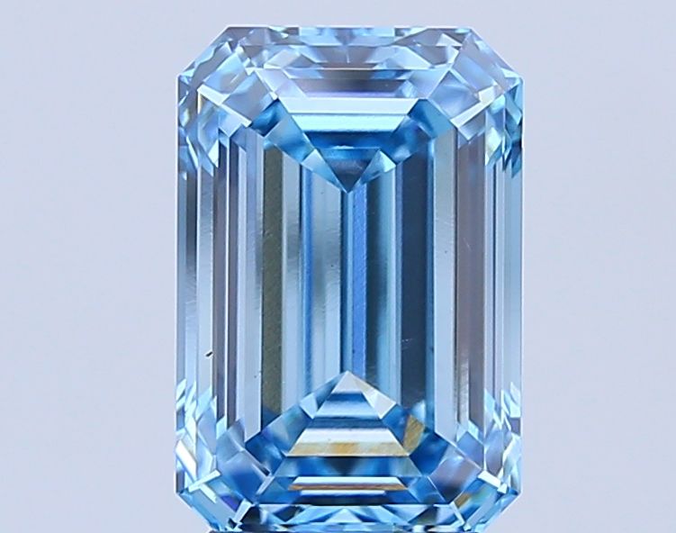 Lab-Grown Emerald Diamond - 4.01 Carats, Fancy Intense Blue Color, VS2 Clarity - Certified by IGI - Report Number: LG648487507