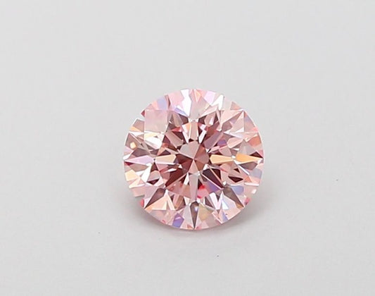 Lab-Grown Round Diamond - 0.62 Carats, Fancy Intense Pink Color, VS1 Clarity - Certified by IGI - Report Number: LG666403445