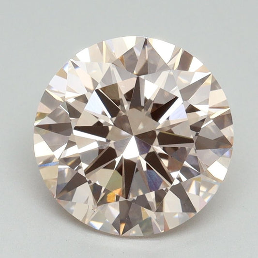Lab-Grown Round Diamond - 3.01 Carats, Fancy Pink Color, VVS2 Clarity - Certified by IGI - Report Number: LG636438489
