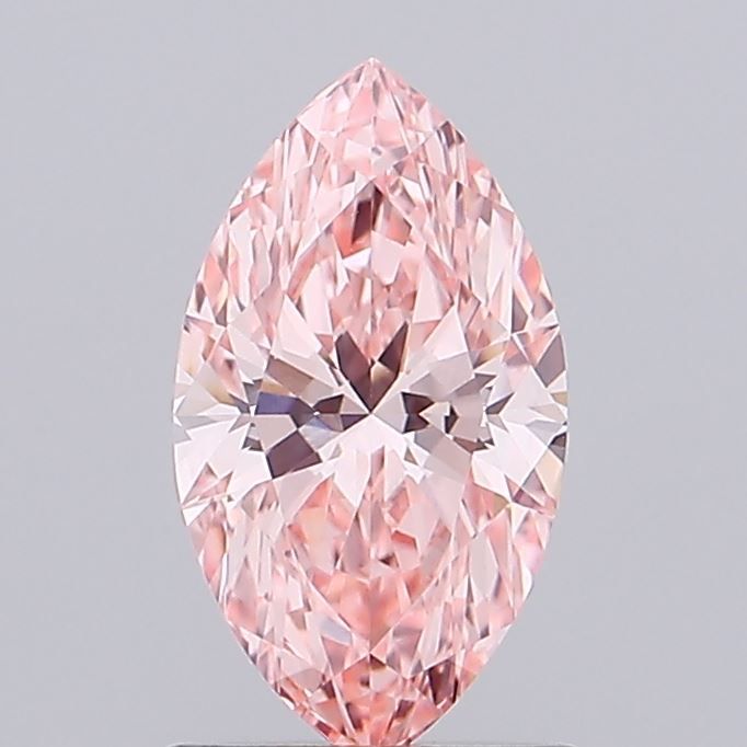 Lab-Grown Marquise Diamond - 1.09 Carats, Fancy Vivid Pink Color, VVS2 Clarity - Certified by IGI - Report Number: LG665401727