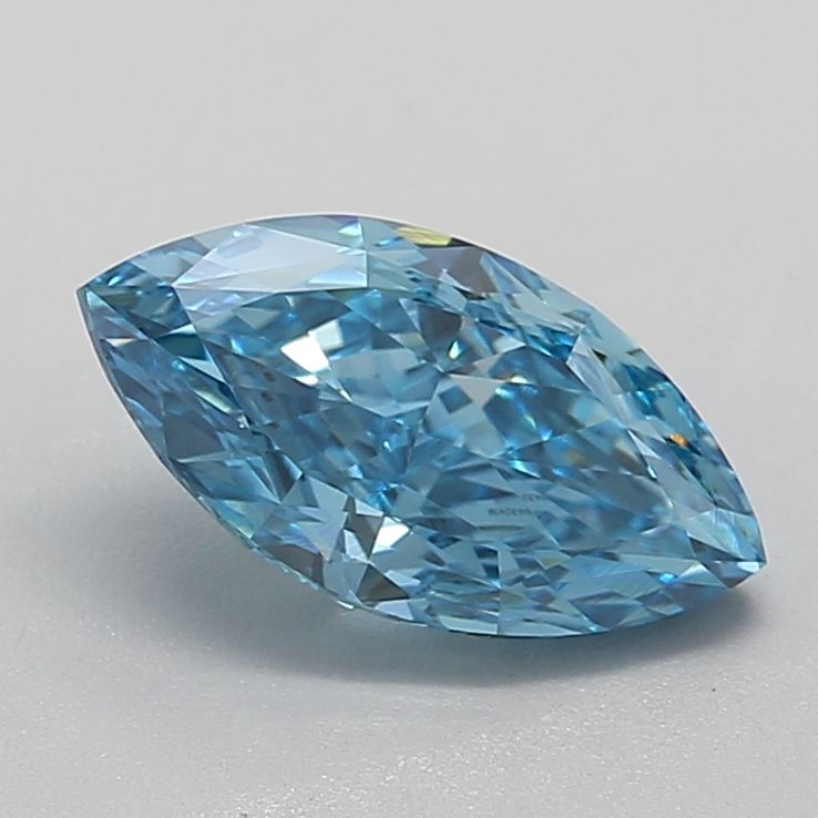Lab-Grown Marquise Diamond - 1.3 Carats, Fancy Vivid Blue Color, VS1 Clarity - Certified by IGI - Report Number: LG630432419