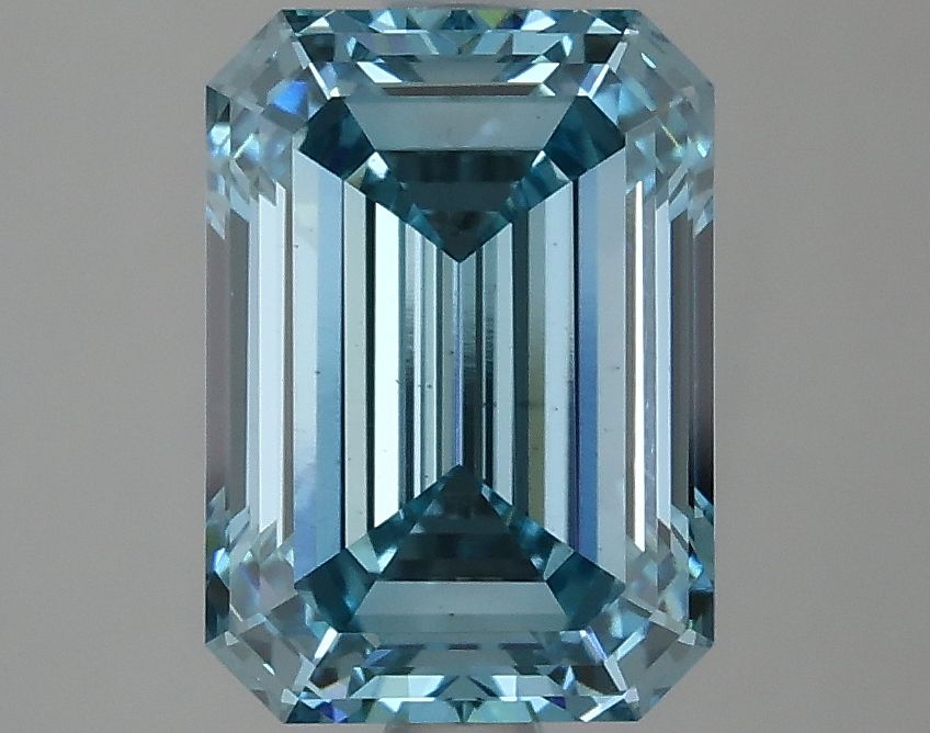 Lab-Grown Emerald Diamond - 3.03 Carats, Fancy Vivid Blue Color, VS1 Clarity - Certified by IGI - Report Number: LG633424097