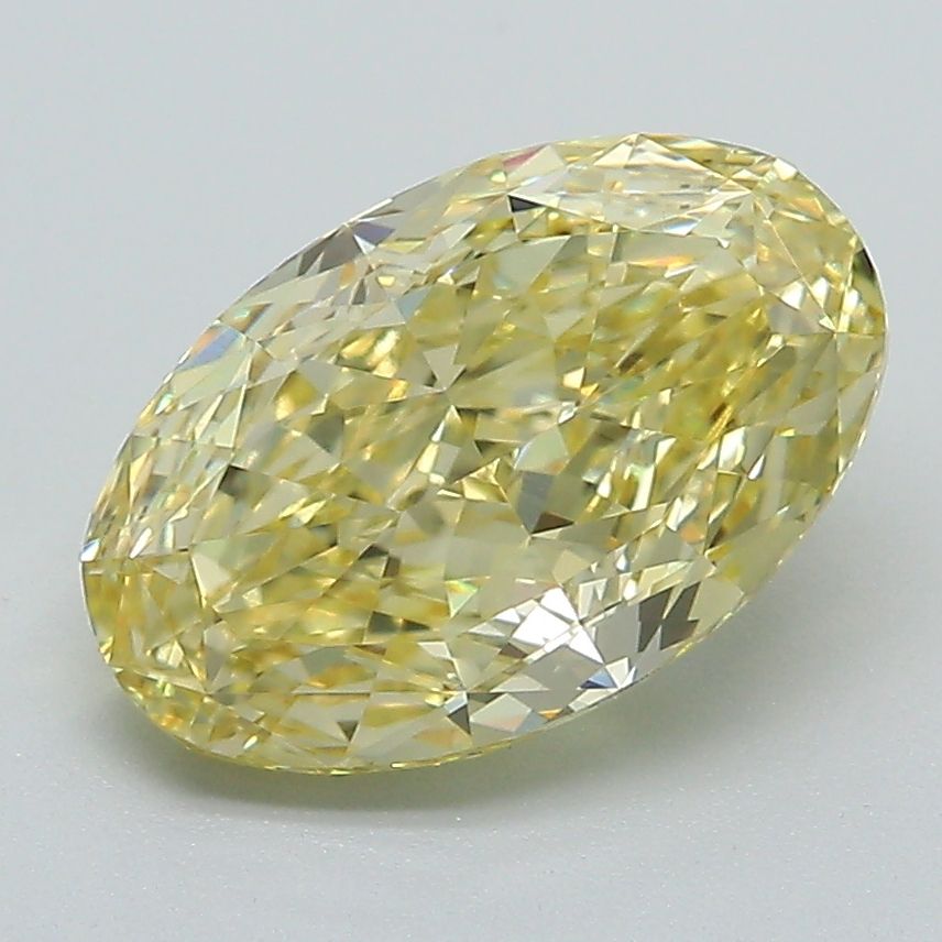 Lab-Grown Oval Diamond - 2.6 Carats, Fancy Intense Yellow Color, VVS2 Clarity - Certified by IGI - Report Number: LG686502636