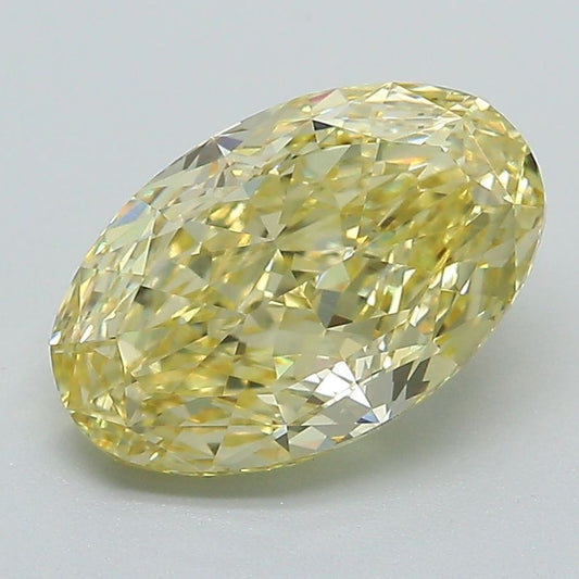 Lab-Grown Oval Diamond - 2.6 Carats, Fancy Intense Yellow Color, VVS2 Clarity - Certified by IGI - Report Number: LG686502636