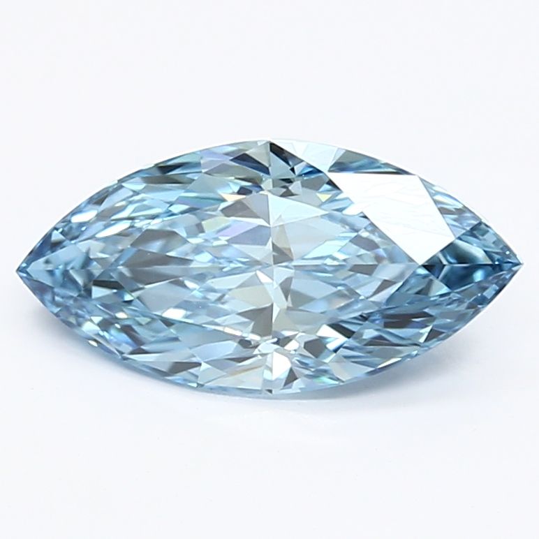 Lab-Grown Marquise Diamond - 1.42 Carats, Fancy Vivid Blue Color, VS1 Clarity - Certified by IGI - Report Number: LG629484056
