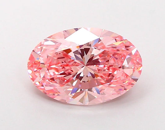Lab-Grown Oval Diamond - 4.89 Carats, Fancy Vivid Pink Color, VS1 Clarity - Certified by IGI - Report Number: LG691557568