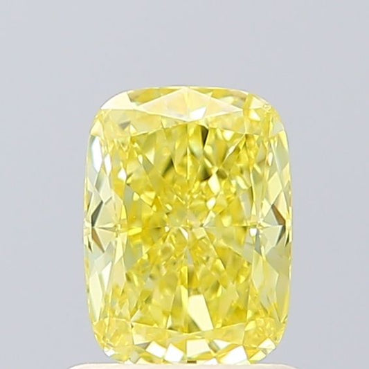 Lab-Grown Cushion Diamond - 1.03 Carats, Fancy Intense Yellow Color, VVS2 Clarity - Certified by IGI - Report Number: LG622458085