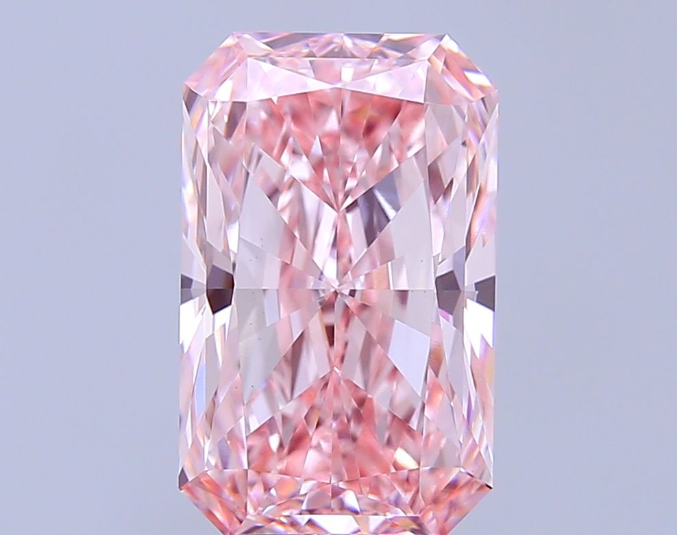Lab-Grown Radiant Diamond - 5.08 Carats, Fancy Vivid Pink Color, VS1 Clarity - Certified by IGI - Report Number: LG689542132
