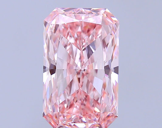 Lab-Grown Radiant Diamond - 5.08 Carats, Fancy Vivid Pink Color, VS1 Clarity - Certified by IGI - Report Number: LG689542132