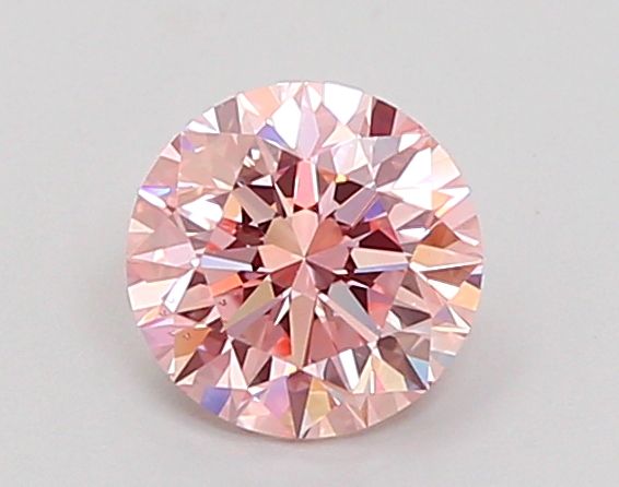 Lab-Grown Round Diamond - 0.91 Carats, Fancy Pink Color, VS2 Clarity - Certified by IGI - Report Number: LG669468996