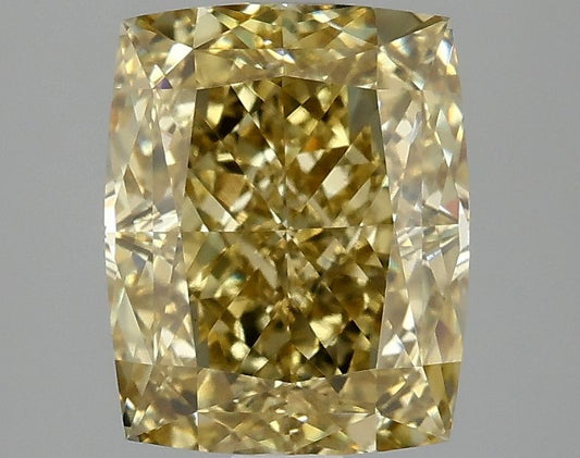 Lab-Grown Cushion Diamond - 3.04 Carats, Fancy Intense Yellow Color, VS1 Clarity - Certified by IGI - Report Number: LG674531517