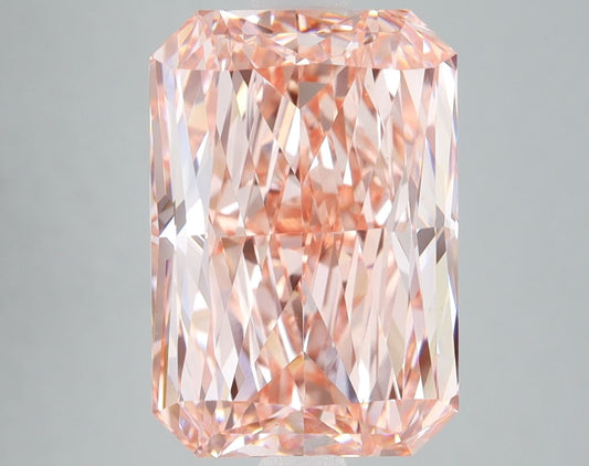 Lab-Grown Radiant Diamond - 7.09 Carats, Fancy Vivid Pink Color, VS1 Clarity - Certified by IGI - Report Number: LG666408692