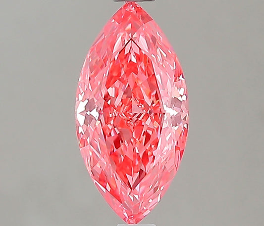 Lab-Grown Marquise Diamond - 1.11 Carats, Fancy Vivid Pink Color, VVS2 Clarity - Certified by IGI - Report Number: LG563238201