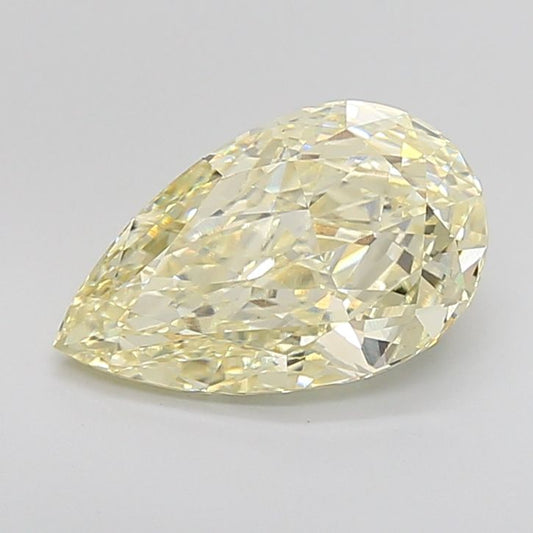 Lab-Grown Pear Diamond - 3.47 Carats, Fancy Yellow Color, VS1 Clarity - Certified by IGI - Report Number: LG657448529