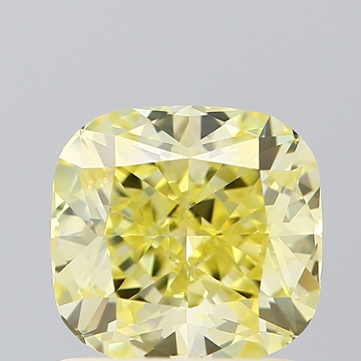 Lab-Grown Cushion Diamond - 1.05 Carats, Fancy Intense Yellow Color, VVS1 Clarity - Certified by IGI - Report Number: LG619430744