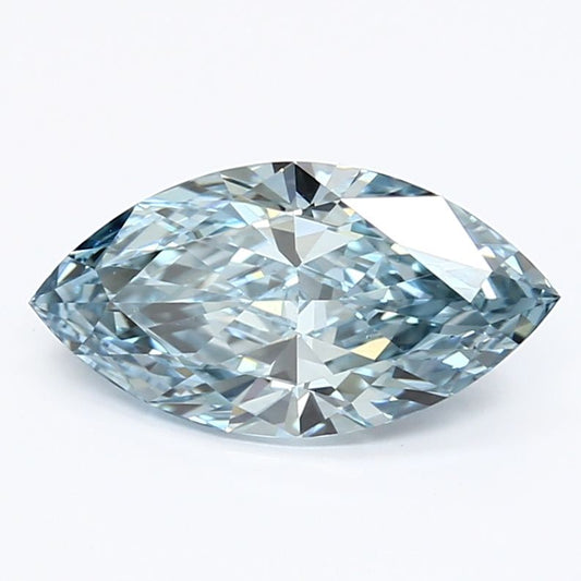 Lab-Grown Marquise Diamond - 1.46 Carats, Fancy Vivid Blue Color, VVS2 Clarity - Certified by IGI - Report Number: LG625496074