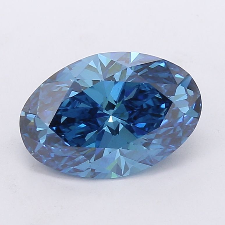 Lab-Grown Oval Diamond - 3.05 Carats, Fancy Vivid Blue Color, VVS2 Clarity - Certified by IGI - Report Number: LG660484088