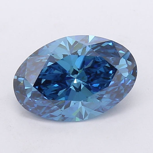 Lab-Grown Oval Diamond - 3.05 Carats, Fancy Vivid Blue Color, VVS2 Clarity - Certified by IGI - Report Number: LG660484088