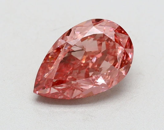 Lab-Grown Pear Diamond - 1.05 Carats, Fancy Vivid Pink Color, VVS2 Clarity - Certified by IGI - Report Number: LG642426165