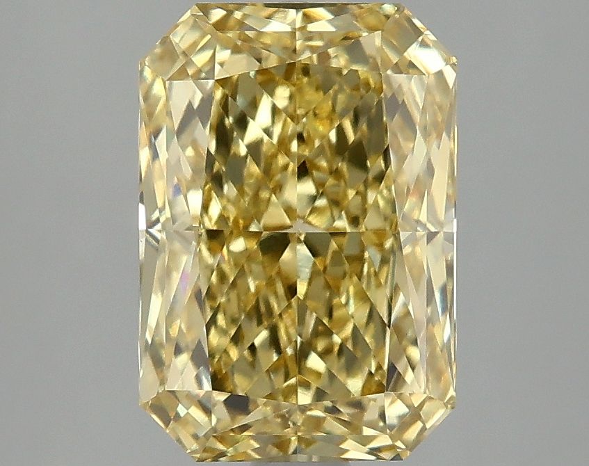 Lab-Grown Radiant Diamond - 3.05 Carats, Fancy Vivid Yellow Color, VVS2 Clarity - Certified by IGI - Report Number: LG674521364