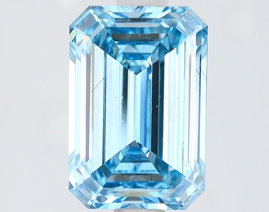 Lab-Grown Emerald Diamond - 2.0 Carats, Fancy Intense Blue Color, VS2 Clarity - Certified by IGI - Report Number: LG618468009