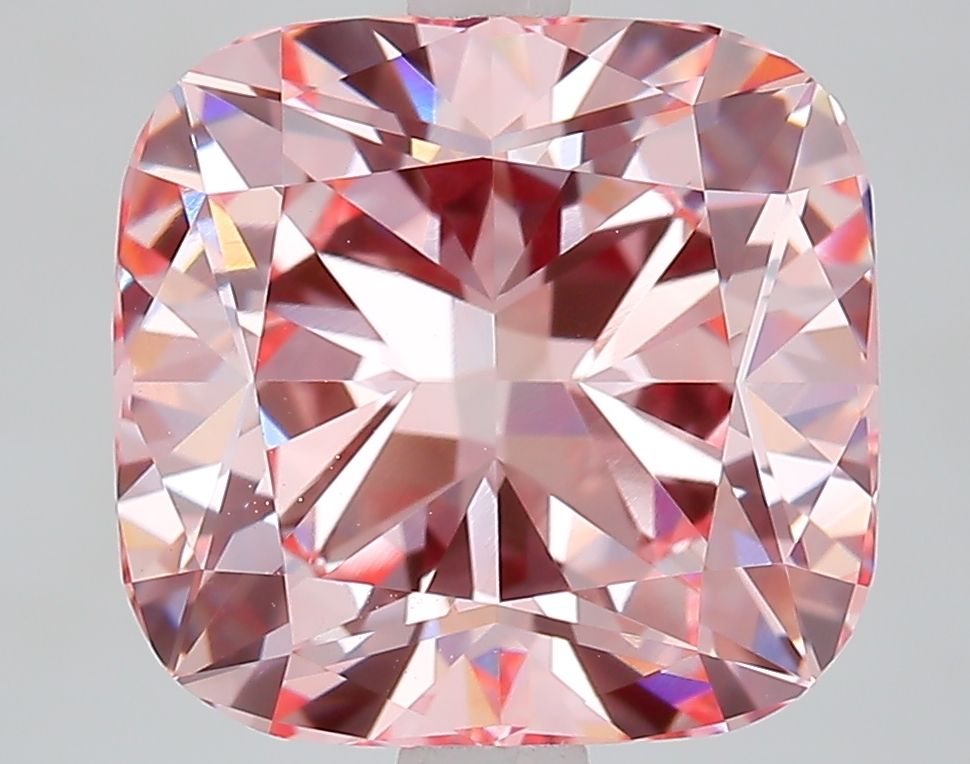 Lab-Grown Cushion Diamond - 3.59 Carats, Fancy Vivid Pink Color, VVS2 Clarity - Certified by IGI - Report Number: LG644428055