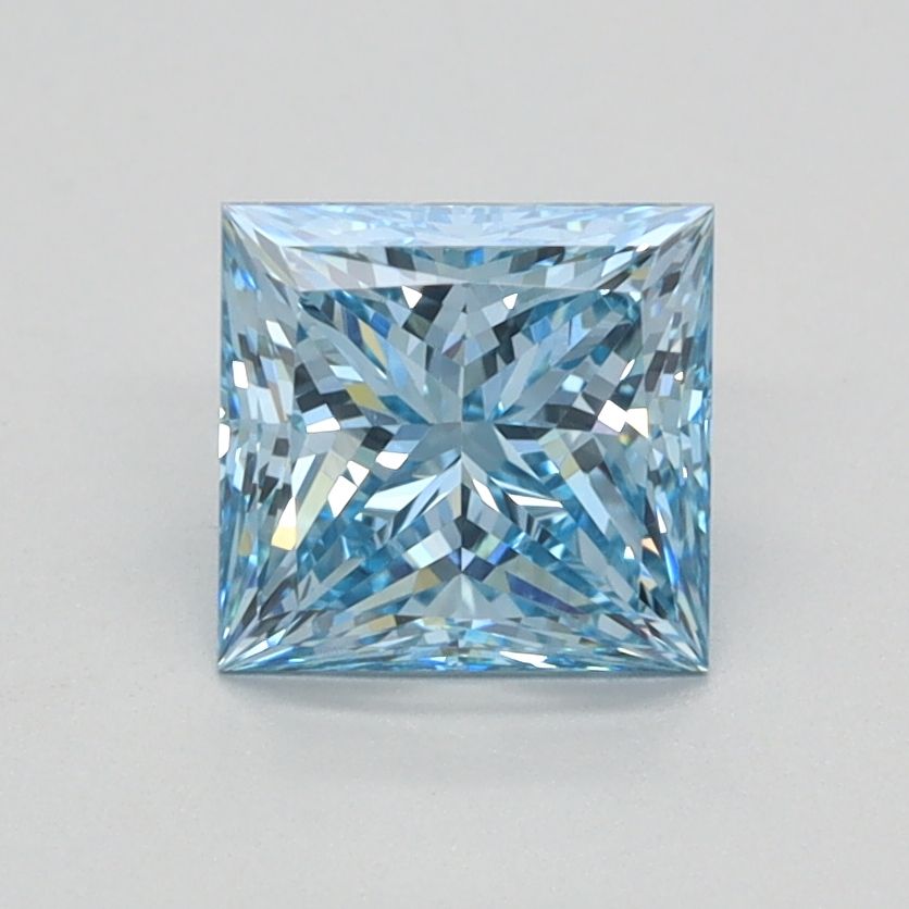 Lab-Grown Princess Diamond - 1.09 Carats, Fancy Vivid Blue Color, VS1 Clarity - Certified by IGI - Report Number: LG620424102