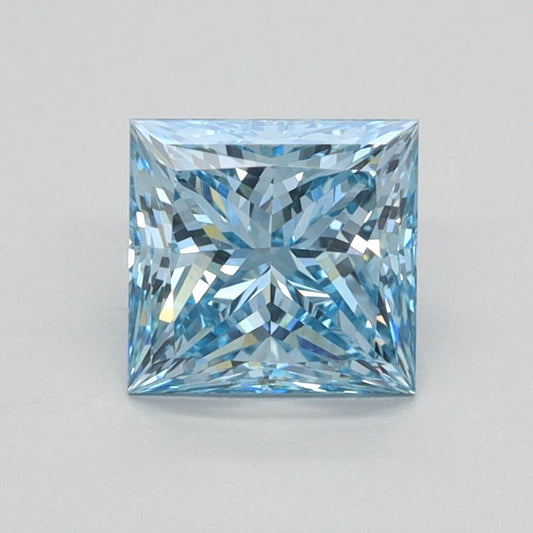 Lab-Grown Princess Diamond - 1.09 Carats, Fancy Vivid Blue Color, VS1 Clarity - Certified by IGI - Report Number: LG620424102