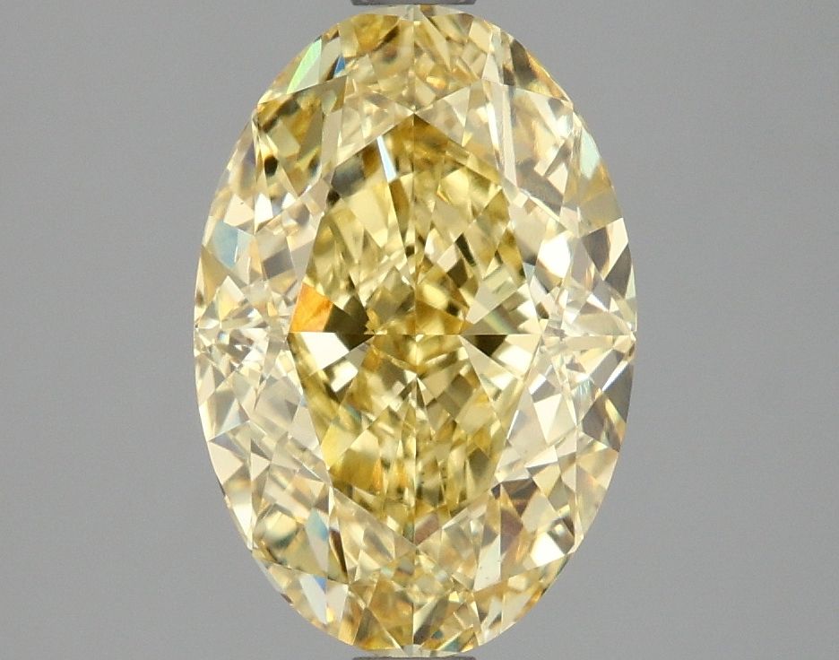 Lab-Grown Oval Diamond - 3.08 Carats, Fancy Vivid Yellow Color, VVS2 Clarity - Certified by IGI - Report Number: LG671489157