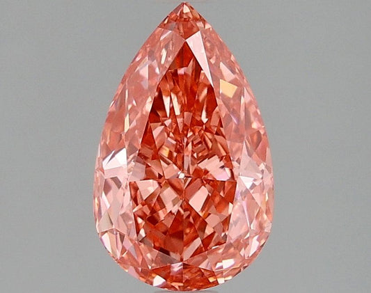 Lab-Grown Pear Diamond - 1.52 Carats, Fancy Vivid Pink Color, VS1 Clarity - Certified by IGI - Report Number: LG677579219