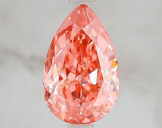 Lab-Grown Pear Diamond - 3.0 Carats, Fancy Vivid Pink Color, VVS2 Clarity - Certified by IGI - Report Number: LG671493427