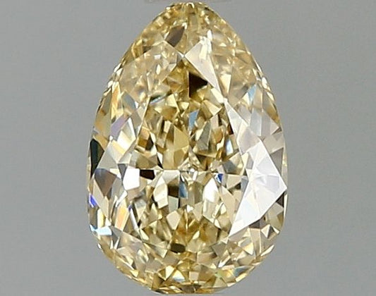Lab-Grown Pear Diamond - 1.01 Carats, Fancy Intense Yellow Color, VVS2 Clarity - Certified by IGI - Report Number: LG670424550