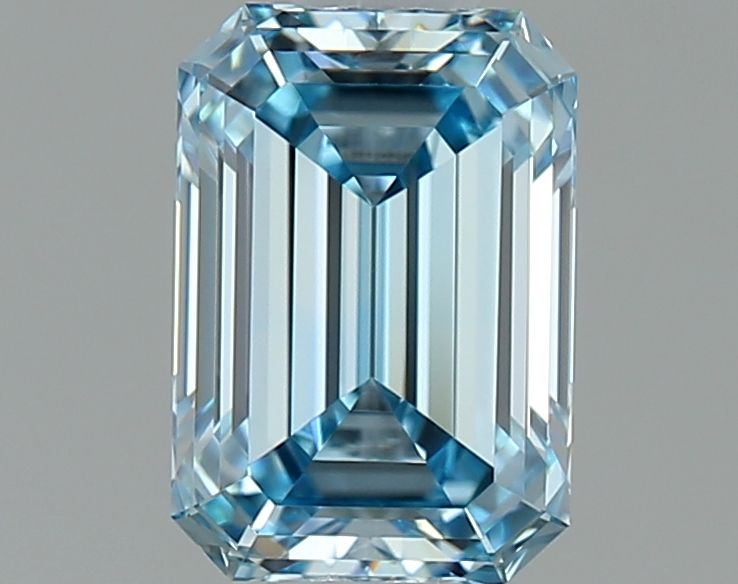 Lab-Grown Emerald Diamond - 0.71 Carats, Fancy Intense Blue Color, VVS1 Clarity - Certified by IGI - Report Number: LG642485562