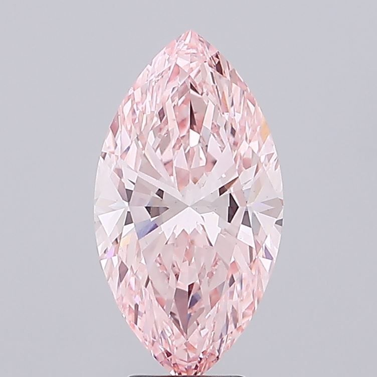 Lab-Grown Marquise Diamond - 5.27 Carats, Fancy Vivid Pink Color, VS1 Clarity - Certified by IGI - Report Number: LG651468699