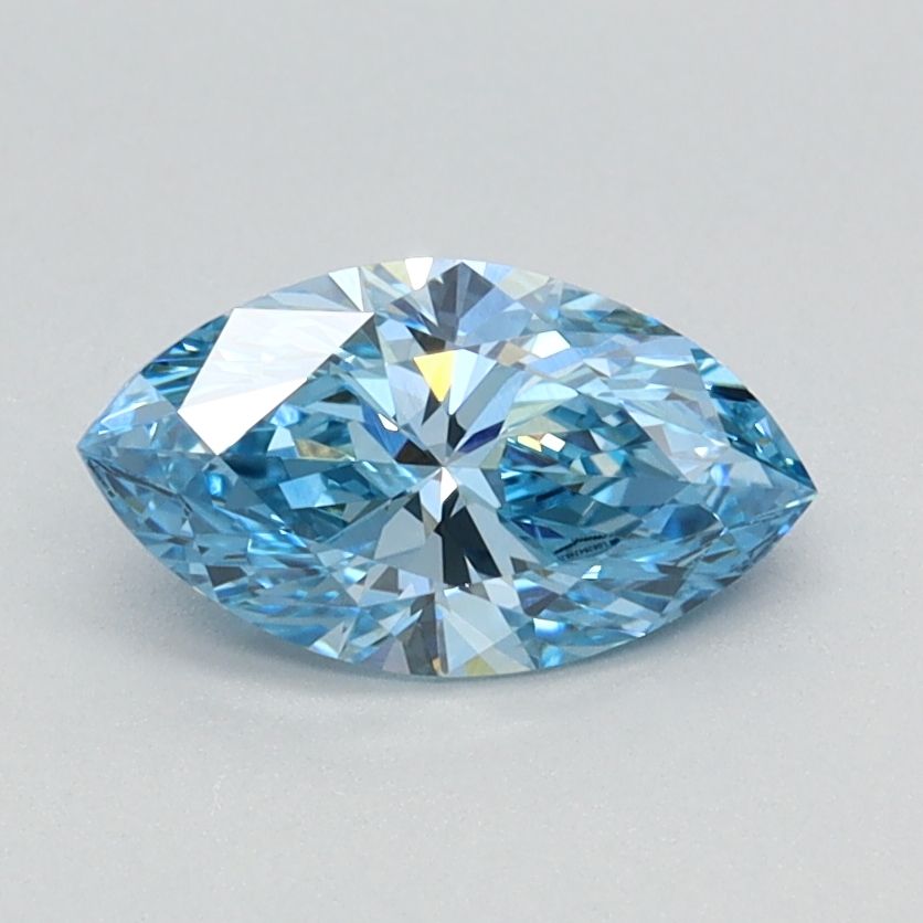 Lab-Grown Marquise Diamond - 0.7 Carats, Fancy Vivid Blue Color, VVS2 Clarity - Certified by IGI - Report Number: LG626424626