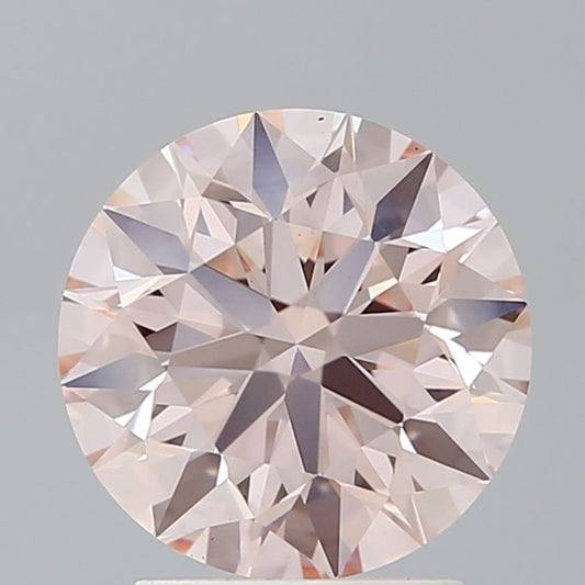 Lab-Grown Round Diamond - 2.47 Carats, Fancy Pink Color, VS1 Clarity - Certified by IGI - Report Number: LG654408760