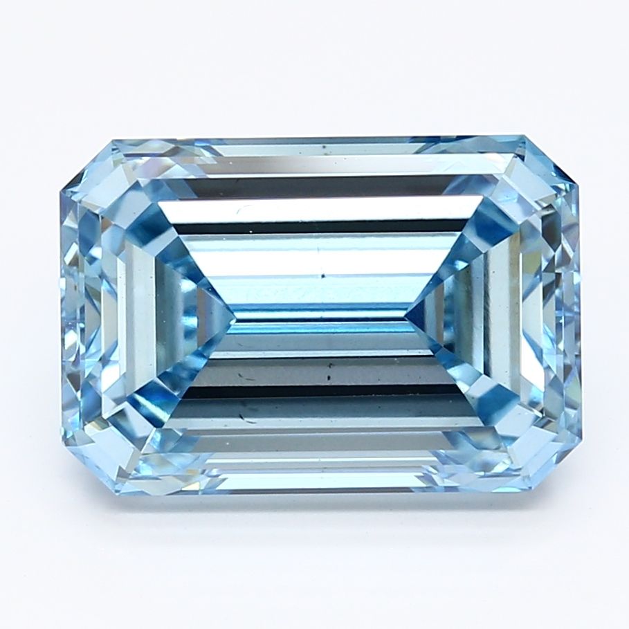 Lab-Grown Emerald Diamond - 5.0 Carats, Fancy Vivid Blue Color, VS2 Clarity - Certified by IGI - Report Number: LG629484097