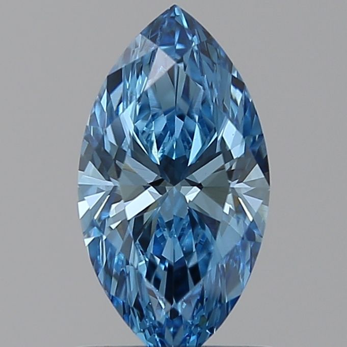 Lab-Grown Marquise Diamond - 0.97 Carats, Fancy Vivid Blue Color, VS1 Clarity - Certified by IGI - Report Number: LG585336461