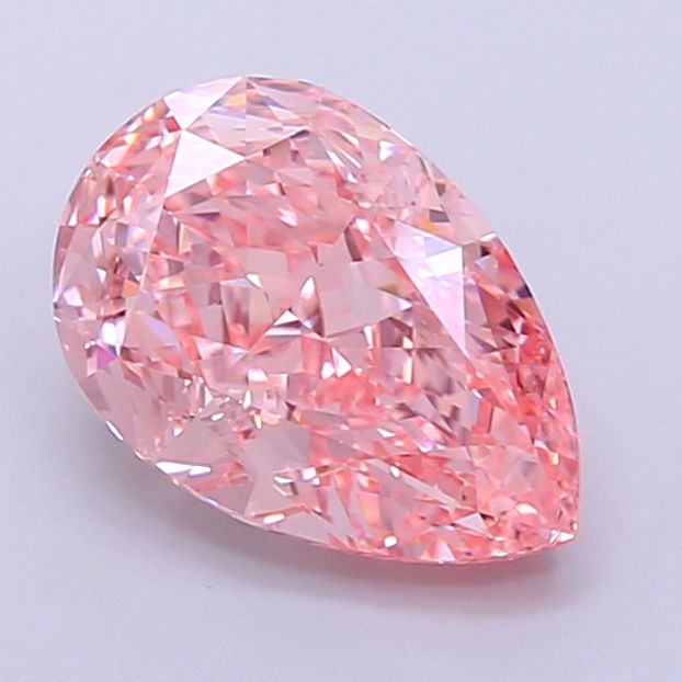 Lab-Grown Pear Diamond - 2.58 Carats, Fancy Vivid Pink Color, VVS2 Clarity - Certified by IGI - Report Number: LG667432975