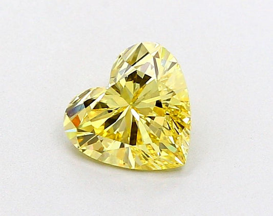 Lab-Grown Heart Diamond - 1.06 Carats, Fancy Intense Yellow Color, VVS2 Clarity - Certified by IGI - Report Number: LG651433967