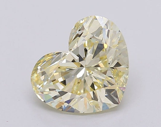 Lab-Grown Heart Diamond - 2.56 Carats, Fancy Intense Yellow Color, VS2 Clarity - Certified by IGI - Report Number: LG595381178