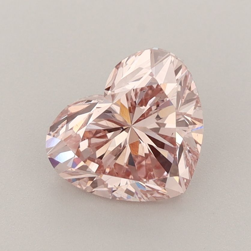 Lab-Grown Heart Diamond - 1.67 Carats, Fancy Intense Brownish Pink Color, VS2 Clarity - Certified by IGI - Report Number: LG608377881