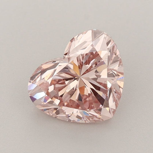 Lab-Grown Heart Diamond - 1.67 Carats, Fancy Intense Brownish Pink Color, VS2 Clarity - Certified by IGI - Report Number: LG608377881
